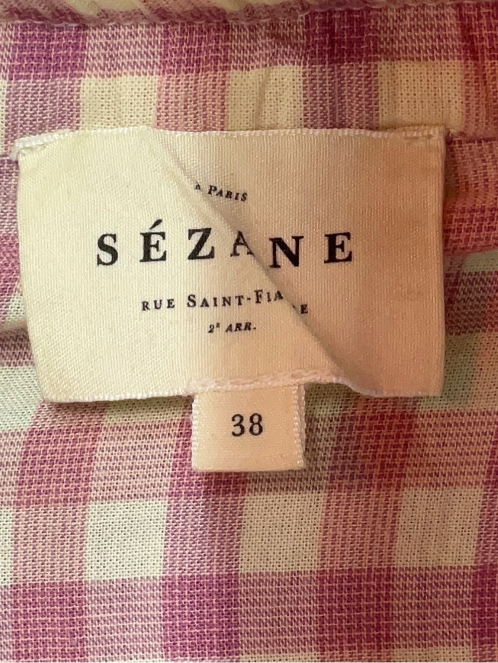 Sézane Sakura Skirt in Pink Checked Print FR 38 / US 6 - Picture 8 of 16